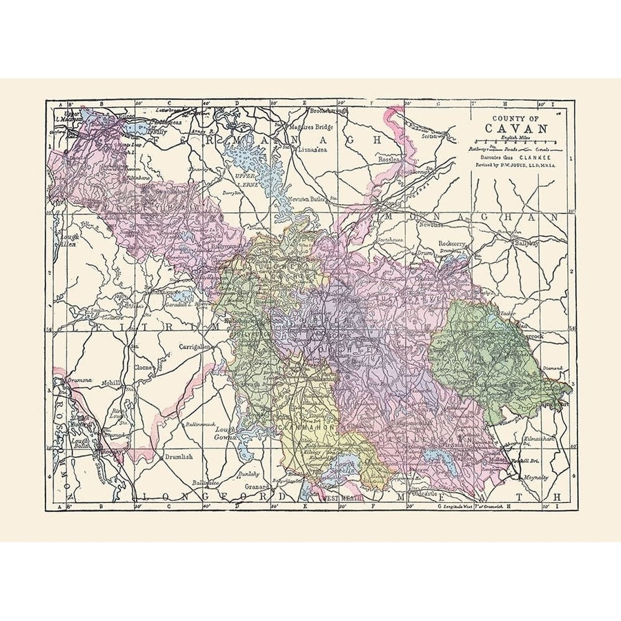 Cavan County Ireland - Bartholomew 1882 Poster Print by Bartholomew Bartholomew-VARPDXITIR0036 Image 1