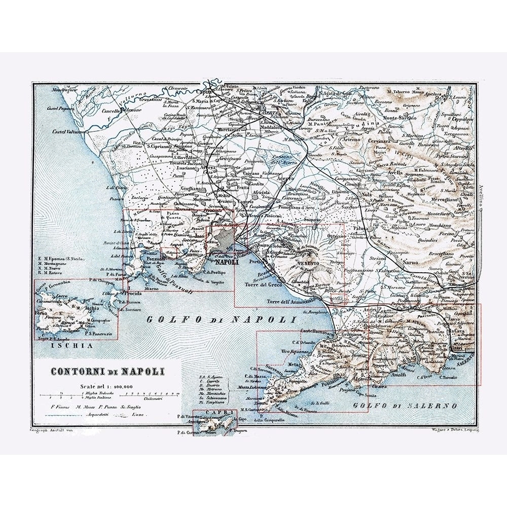 Naples Italy - Baedeker 1880 Poster Print by Baedeker Baedeker-VARPDXITIT0132 Image 1