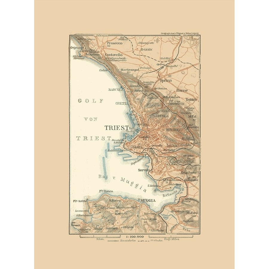 Trieste Region Italy - Baedeker 1910 Poster Print by Baedeker Baedeker-VARPDXITIT0078 Image 1