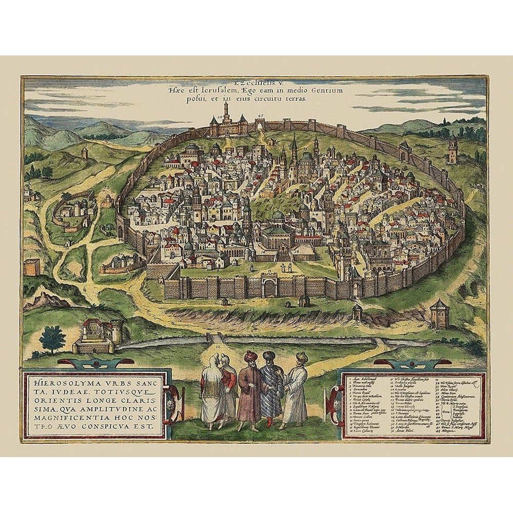 The Holy City Jerusalem Israel - Braun 1575 Poster Print by Braun Braun-VARPDXITJE0001 Image 1