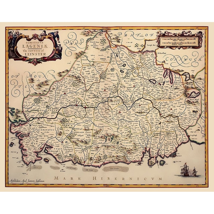 Leinster Province Ireland - Jansson 1646 Poster Print by Jansson Jansson-VARPDXITLE0003 Image 1