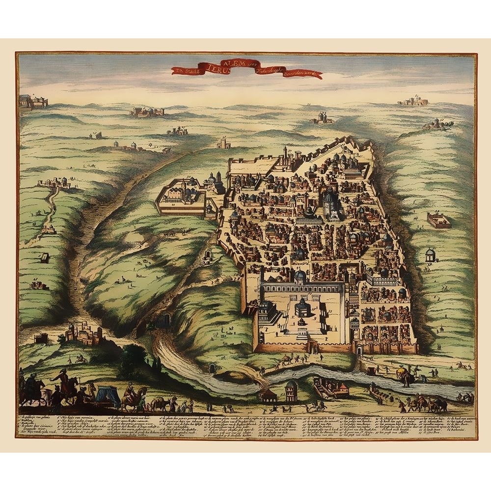 Jerusalem Israel Panoramic - 1600 Poster Print by Unknown Unknown-VARPDXITJE0005 Image 1