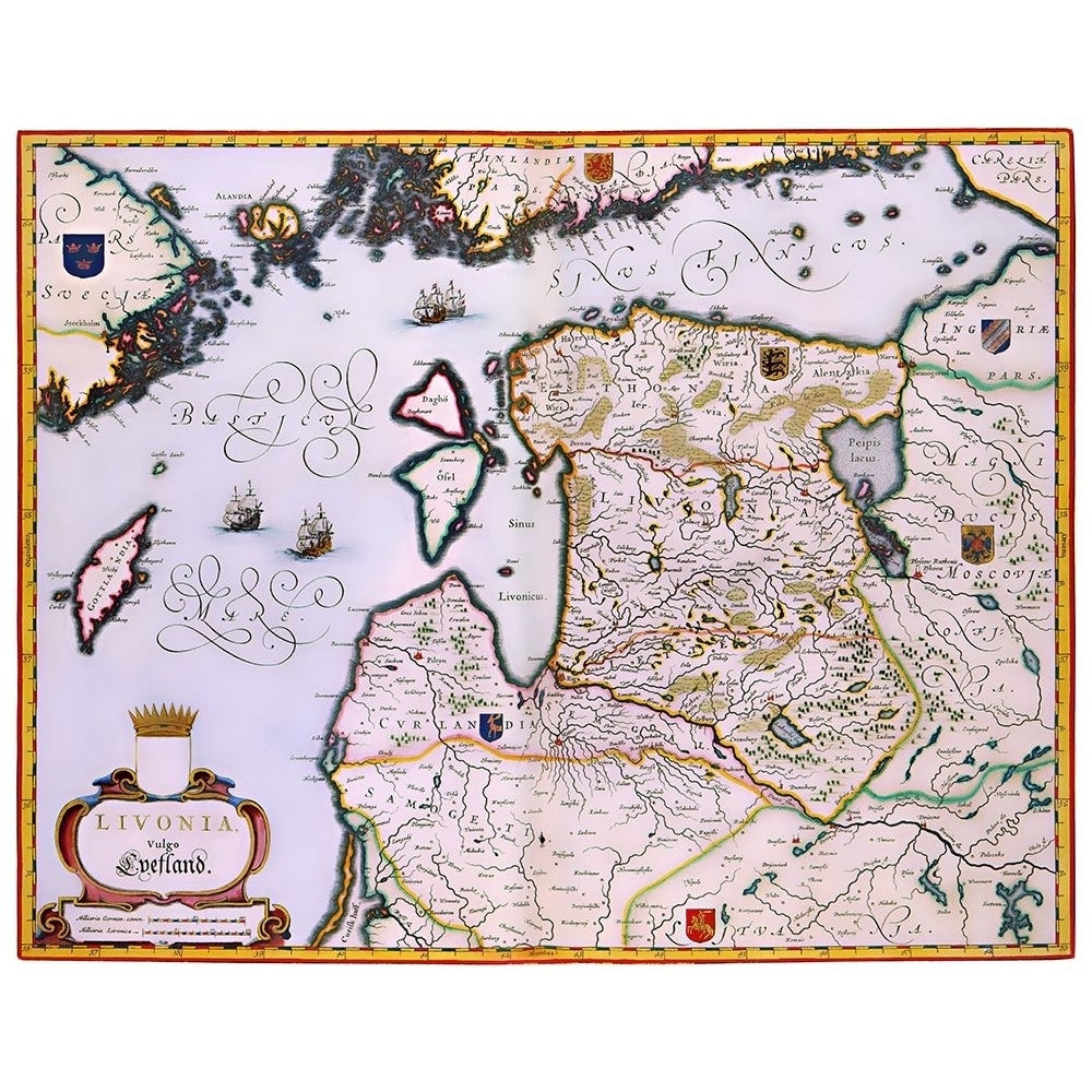 Eastern Europe Latvia Estonia - Blaeu 1662 Poster Print by Blaeu Blaeu-VARPDXITLA0003 Image 1