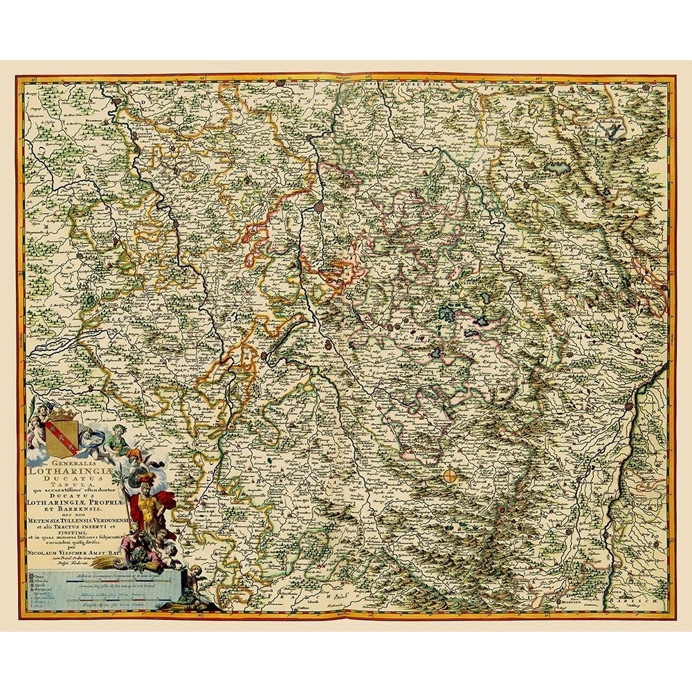 Lorraine Region France - Visscher 1681 Poster Print by Visscher Visscher-VARPDXITLO0005 Image 1