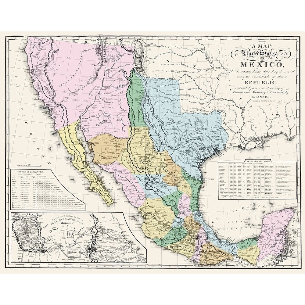 Mexican States Mexico - Tanner 1846 Poster Print by Tanner Tanner-VARPDXITME0005 Image 1