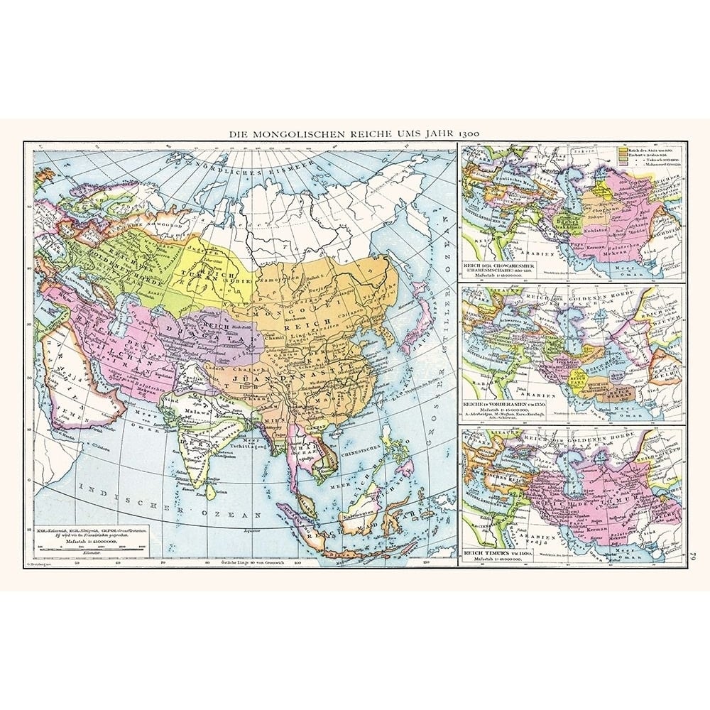 Mongol Empires 1300 Asia - Droysen 1886 Poster Print by Droysen Droysen-VARPDXITME0068 Image 1