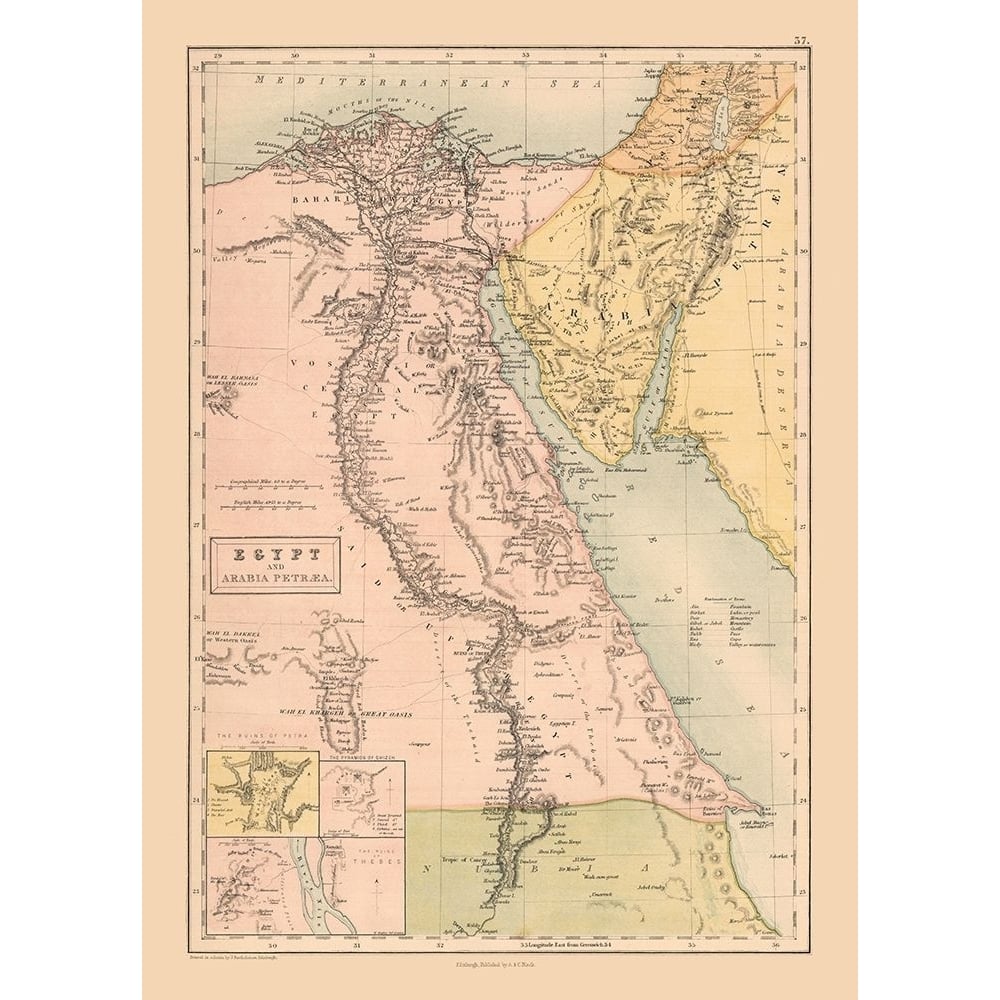 Middle East Egypt Arabia - Black 1867 Poster Print by Black Black-VARPDXITME0050 Image 1