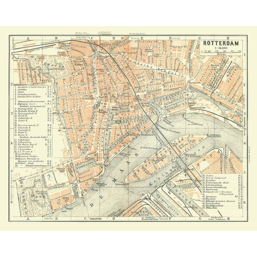 Europe Rotterdam Netherlands - Baedeker 1910 Poster Print by Baedeker Baedeker-VARPDXITNE0030 Image 1