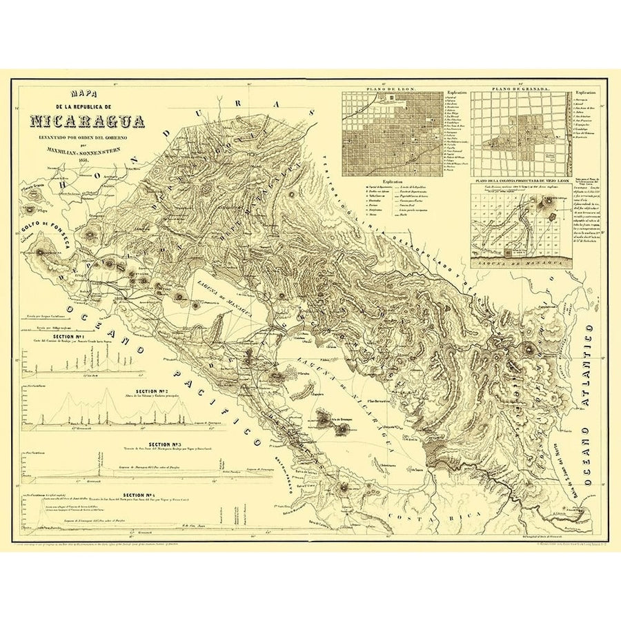 Central America Nicaragua - Maxmilian 1858 Poster Print by Maxmilian Maxmilian-VARPDXITNI0002 Image 1