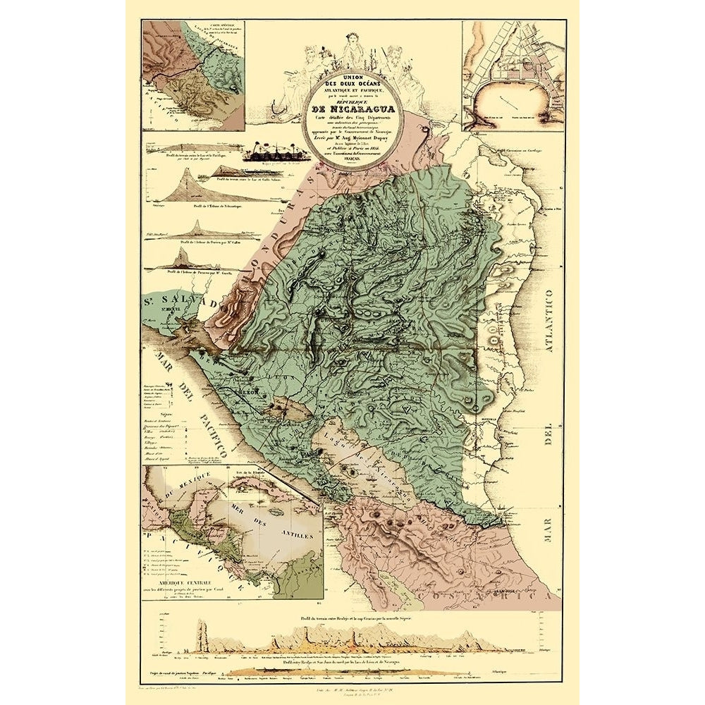 Central America Nicaragua Canal Topographic by Dupuy-VARPDXITNI0005 Image 1