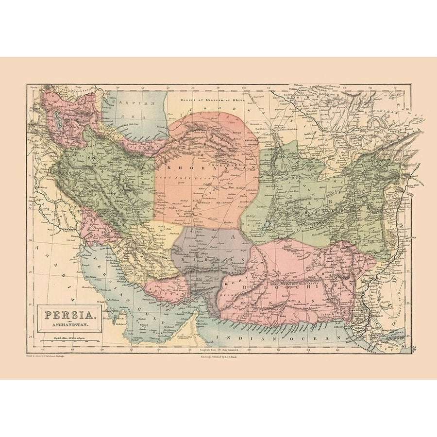 Middle East Persia Afghanistan - Black 1867 Poster Print by Black Black-VARPDXITPE0018 Image 1