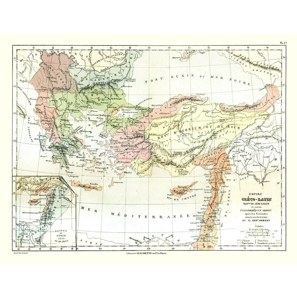 Greco Roman Empire Middle East - Cortambert 1880 Poster Print by Cortambert Cortambert-VARPDXITRE0004 Image 1