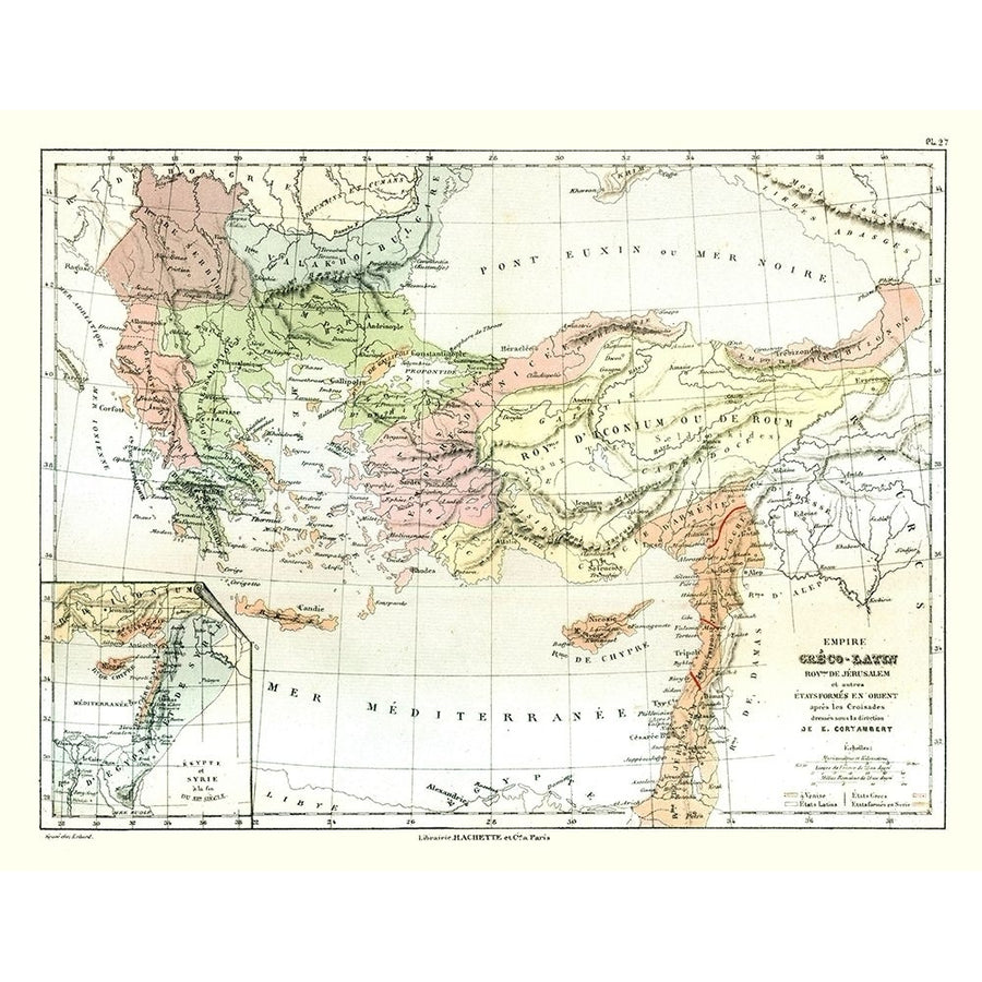 Greco Roman Empire Middle East - Cortambert 1880 Poster Print by Cortambert Cortambert-VARPDXITRE0004 Image 1