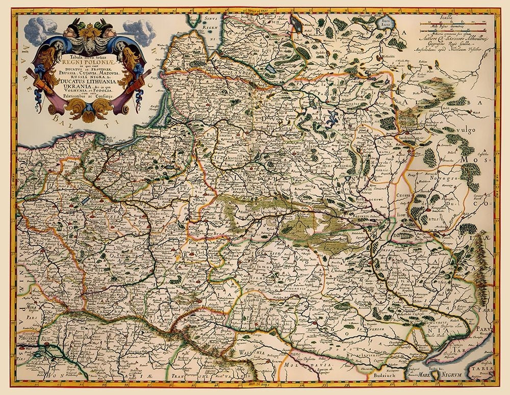 Eastern Europe Poland - Visscher 1680 Poster Print by Visscher Visscher-VARPDXITPO0008 Image 1