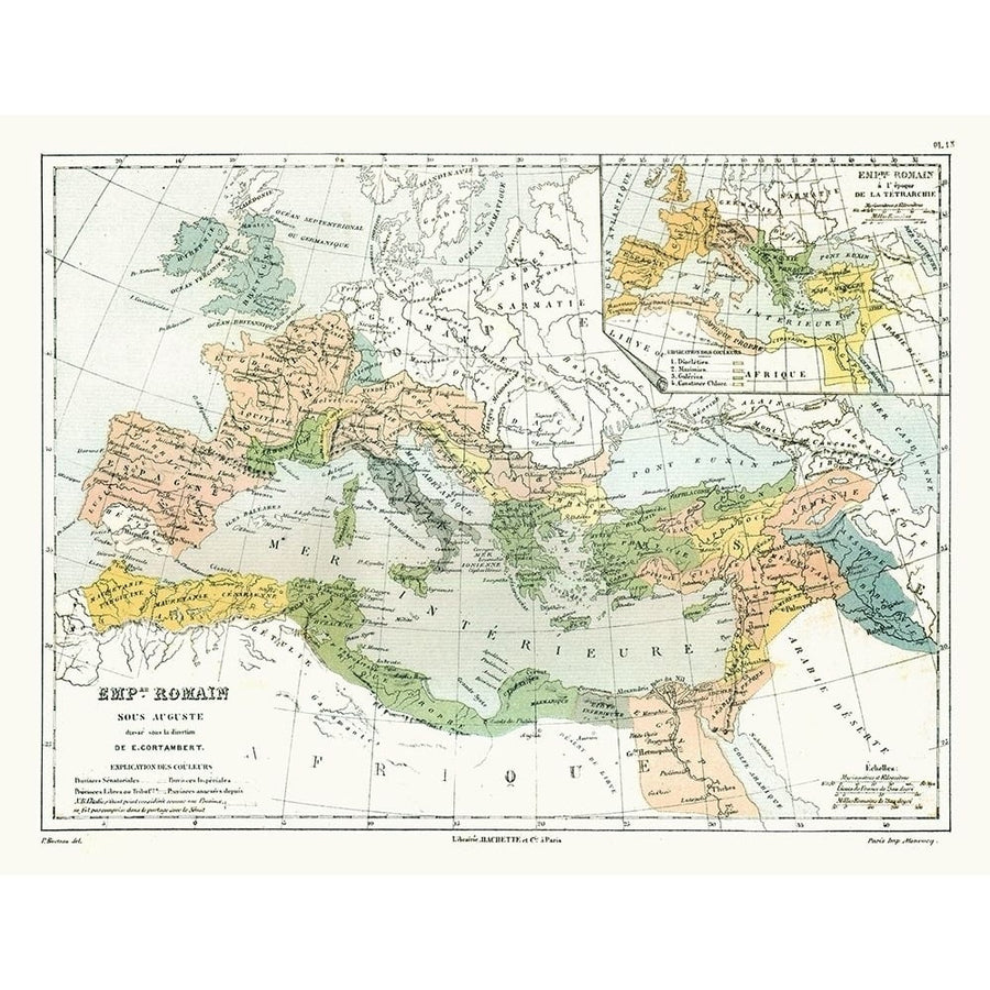 Europe Roman Empire Augustus - Cortambert 1880 Poster Print by Cortambert Cortambert-VARPDXITRE0005 Image 1