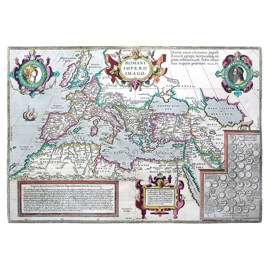 Europe Roman Empire - Ortelius 1570 Poster Print by Ortelius Ortelius-VARPDXITRE0011 Image 1