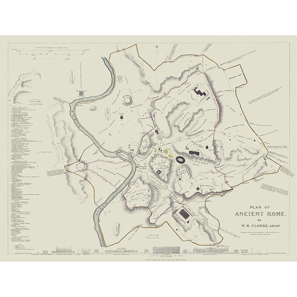 Ancient Rome Italy - Clarke 1830 Poster Print by Clarke Clarke-VARPDXITRO0013 Image 1