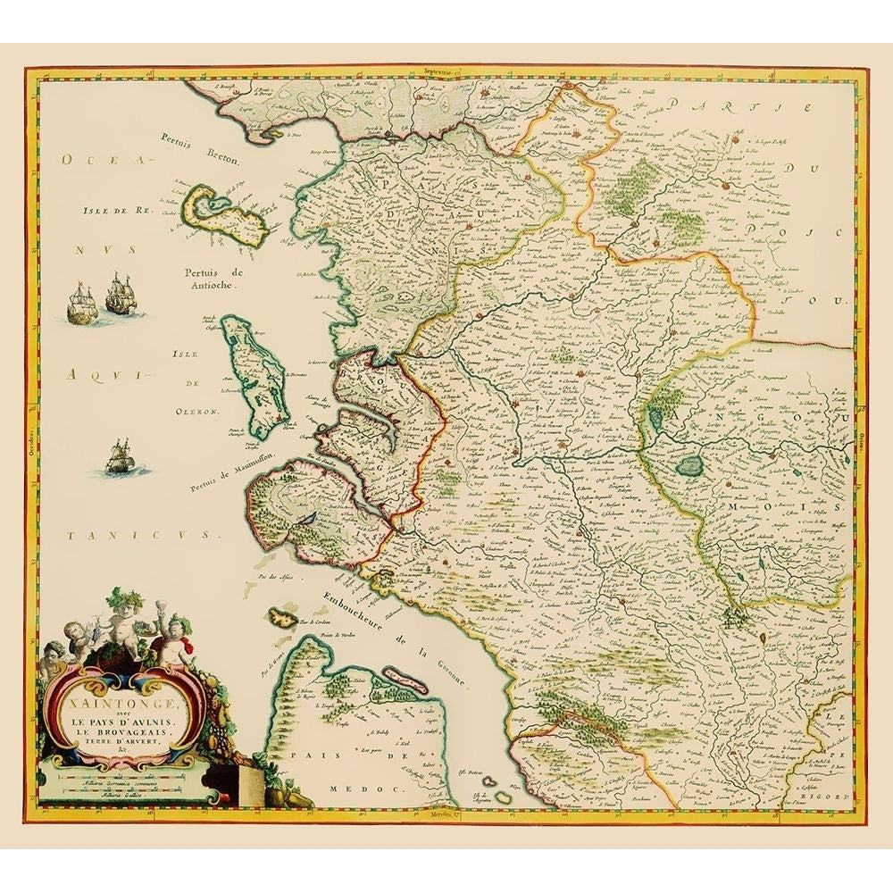 Saintonge Province France - Blaeu 1662 Poster Print by Blaeu Blaeu-VARPDXITSA0017 Image 1