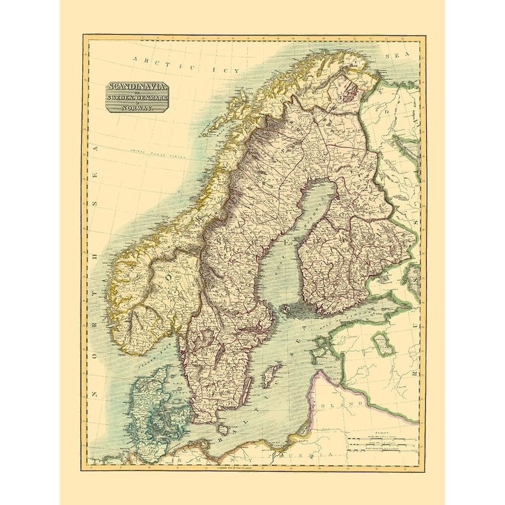 Scandinavia Sweden Denmark Norway - Thomson 1814 Poster Print by Thomson Thomson-VARPDXITSC0004 Image 1