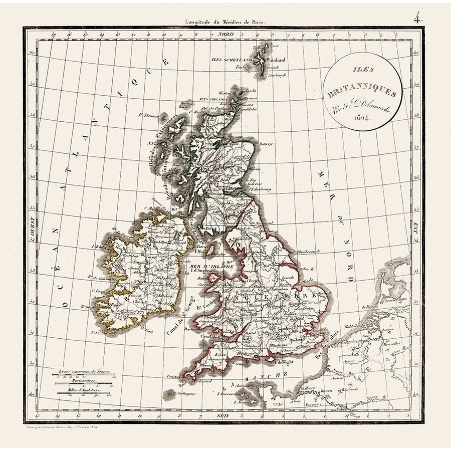 British Isles England - Delamarche 1824 Poster Print by Delamarche Delamarche-VARPDXITSC0056 Image 1