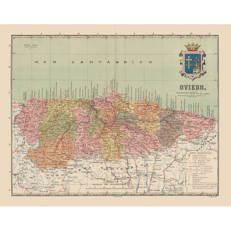 Oviedo Spain Europe - Martin 1911 Poster Print by Martin Martin-VARPDXITSP0153 Image 1