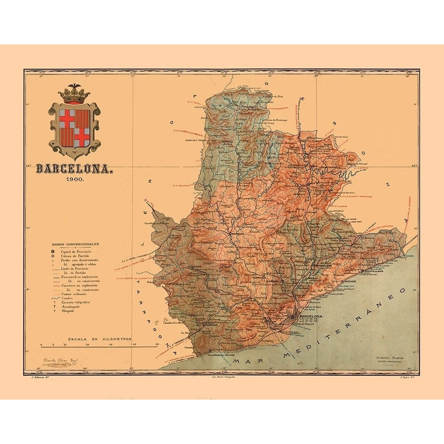 Barcelona Spain 1900 - Martine 1904 Poster Print by Martine Martine-VARPDXITSP0321 Image 1