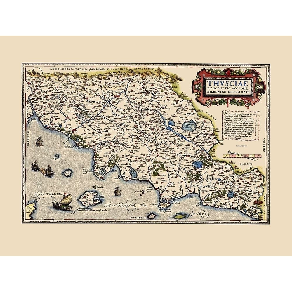 Tuscany Region Italy - Ortelius 1573 Poster Print by Ortelius Ortelius-VARPDXITTU0003 Image 1