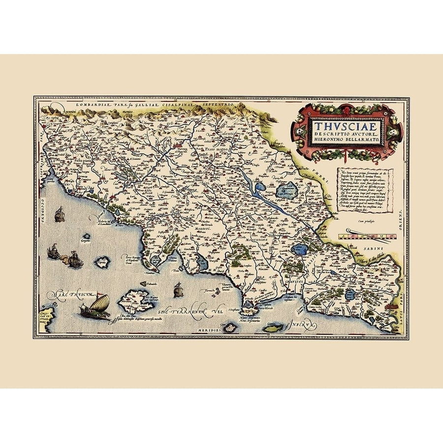 Tuscany Region Italy - Ortelius 1573 Poster Print by Ortelius Ortelius-VARPDXITTU0003 Image 1