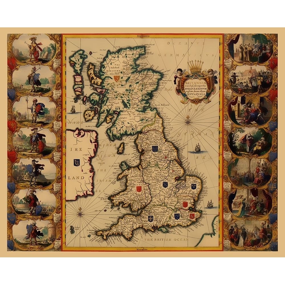 England Scotland Wales - Blaeu 1645 Poster Print by Blaeu Blaeu-VARPDXITUK0008 Image 1