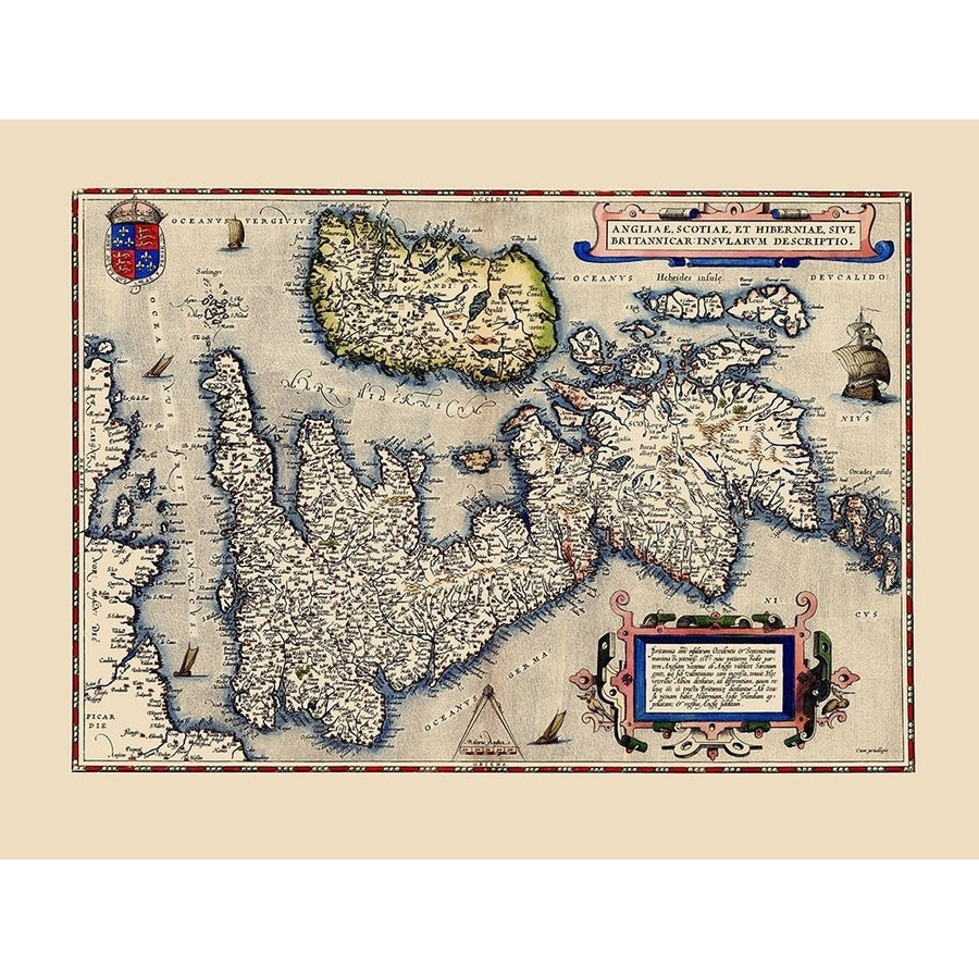 England Scotland Wales - Ortelius 1570 Poster Print by Ortelius Ortelius-VARPDXITUN0001 Image 1