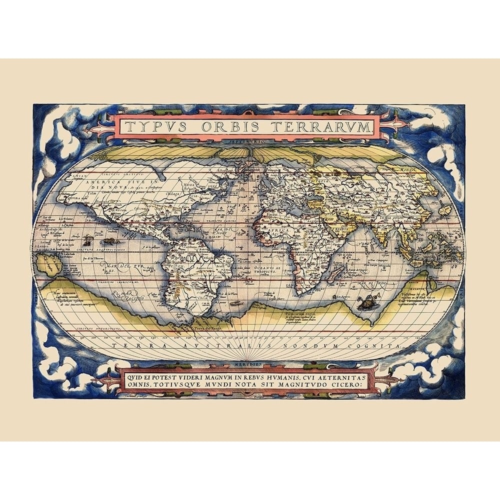 World - Ortelius 1598 Poster Print by Ortelius Ortelius-VARPDXITWO0005 Image 1