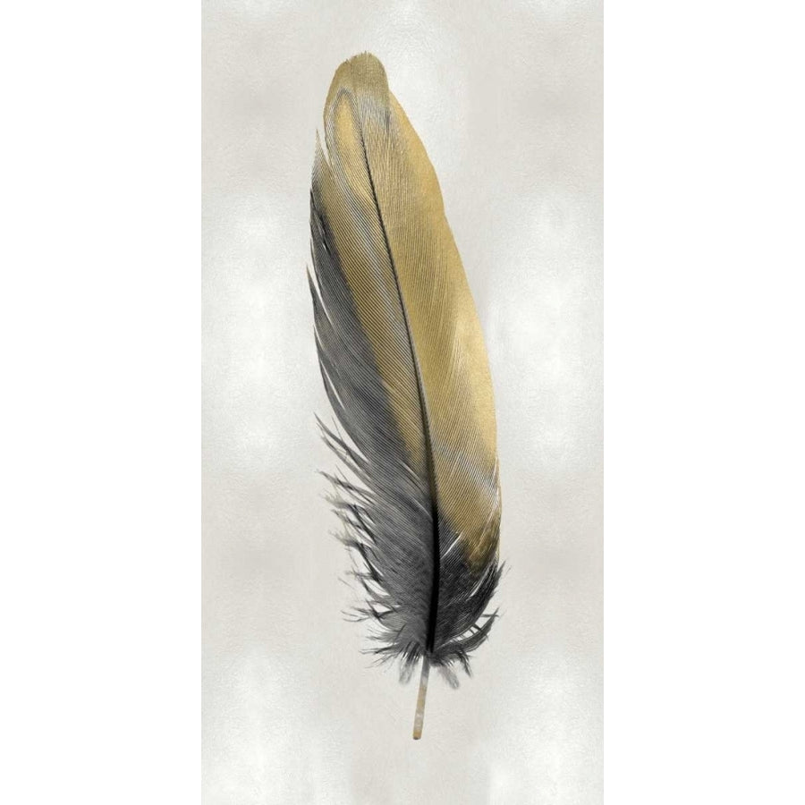 Gold Feather on Silver I Poster Print by Julia Bosco-VARPDXJBC114218 Image 1