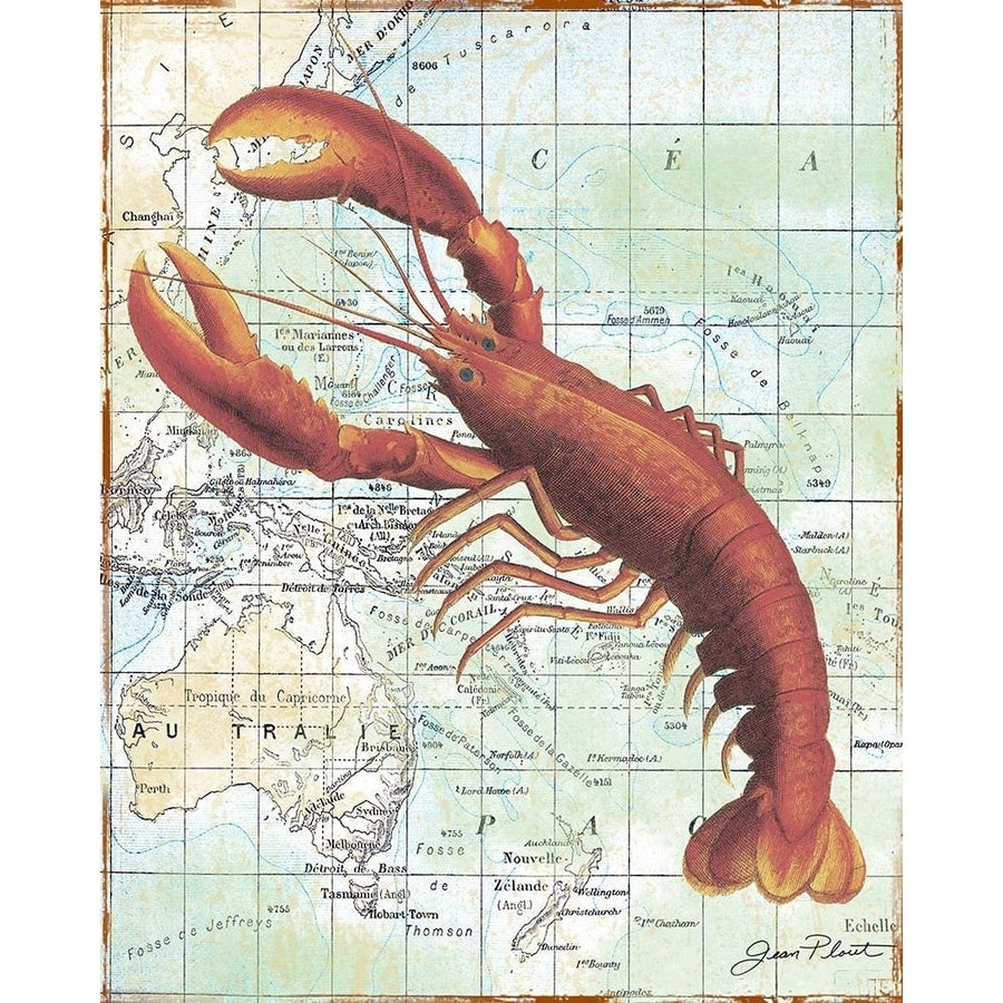 Nautical Journey-A-Lobster Poster Print - Jean Plout-VARPDXJEAPLO282242 Image 1