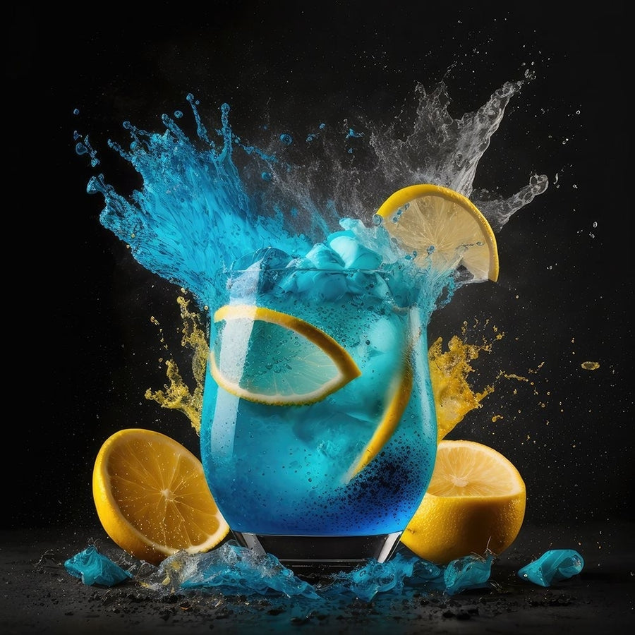 Blue Lagoon Cocktail Splash Poster Print - Jake Fouracre-VARPDXJFS203 Image 1