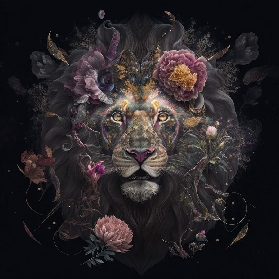 Floral Lion Pride Poster Print - Jake Fouracre-VARPDXJFS107 Image 1