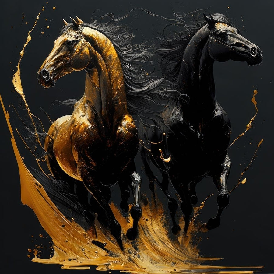 Golden Alliance Horses Poster Print - Jake Fouracre-VARPDXJFS308 Image 1