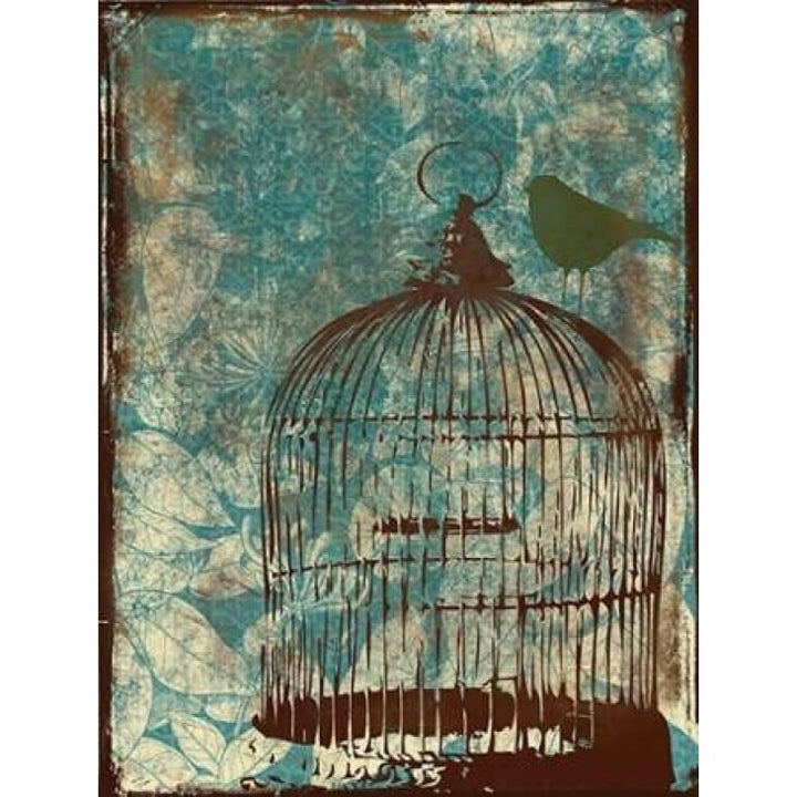 Birdcage on Teal 1 Poster Print by Jace Grey-VARPDXJGRC016A Image 1