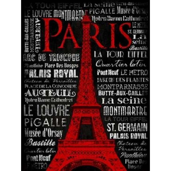 Paris Type RED Poster Print by Jace Grey-VARPDXJGRC245A2 Image 1