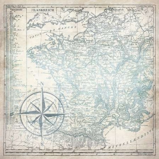 Sea blue map Poster Print by Jace Grey-VARPDXJGSQ386A Image 1