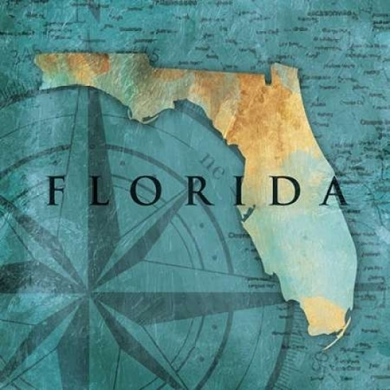 Florida Sea Map Poster Print by Jace Grey-VARPDXJGSQ706A Image 2