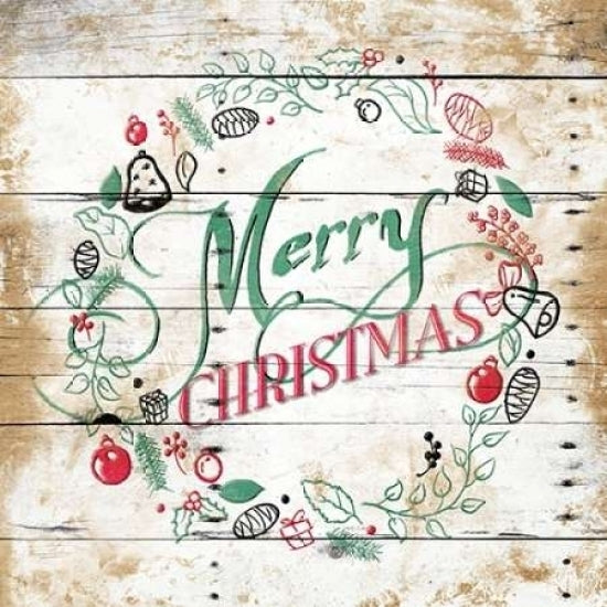 Merry Christmas Wreath Poster Print by Jace Grey-VARPDXJGSQ795A Image 1