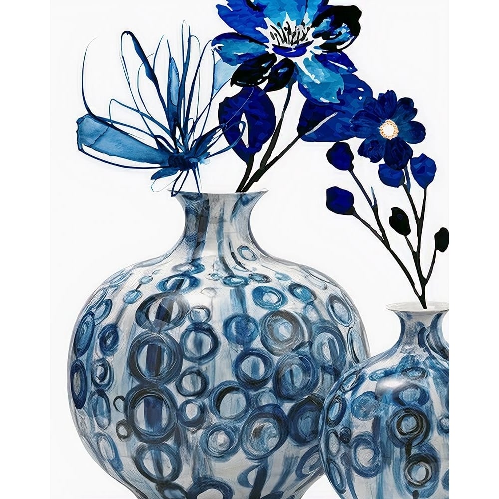 Blue Floral In Pots Poster Print - Jesse Keith-VARPDXJKSQ038A Image 1