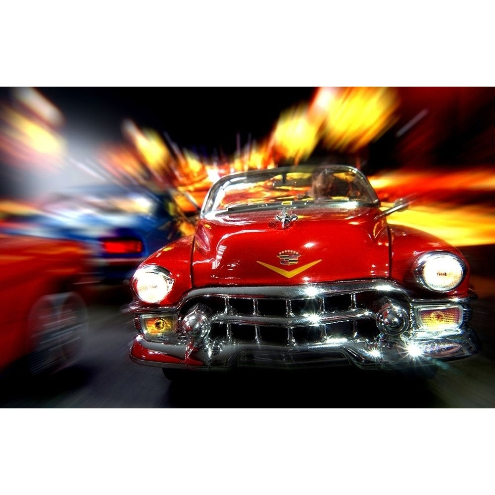 Cars in action - Cadillac rot Poster Print by Jean-Loup Debionne-VARPDXJLD05X Image 1