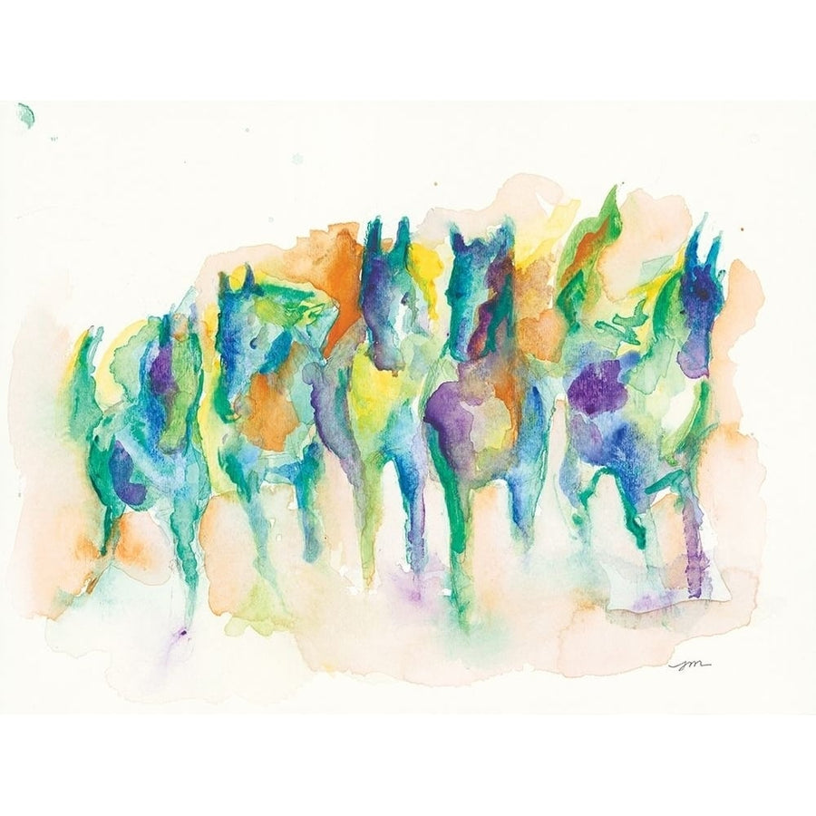 Watercolor Horses Poster Print by Jessica Mingo-VARPDXJM177 Image 1