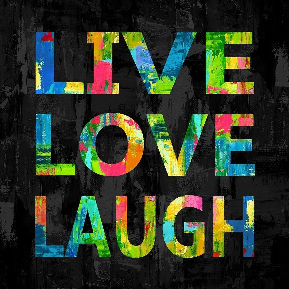 Live Love Laugh Color on Black by Jamie MacDowell-VARPDXJMD117541 Image 1