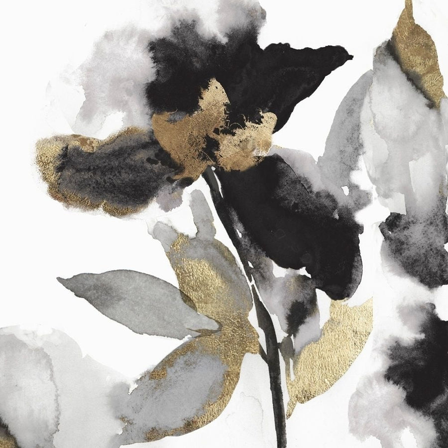 Black Petals Gold Leaves II Poster Print by Asia Jensen-VARPDXJN463A Image 1