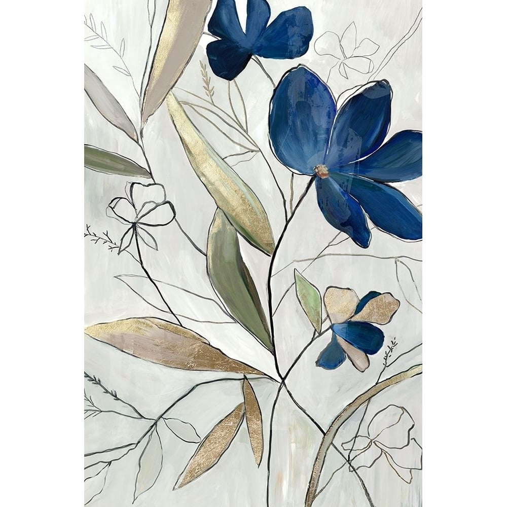 Modern Blue Floral II Poster Print - Asia Jensen-VARPDXJN733A Image 1