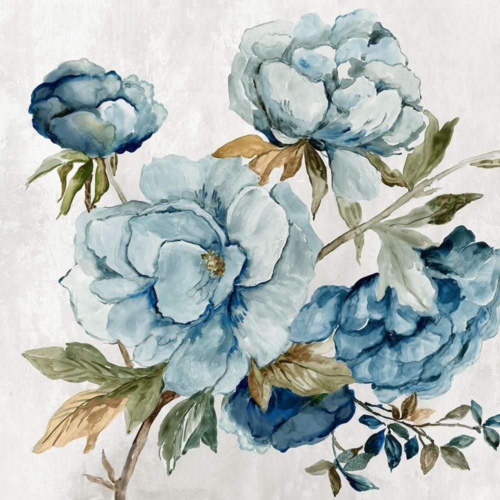 Serenade of the Blue Peony Poster Print - Asia Jensen-VARPDXJN823A Image 1