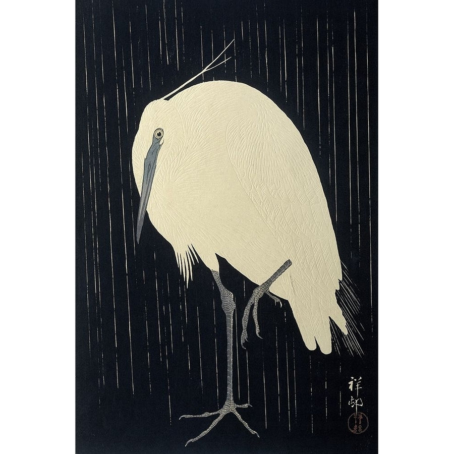 Egret in the Rain 1925-1936 Poster Print by Ohara Koson-VARPDXK2721D Image 1