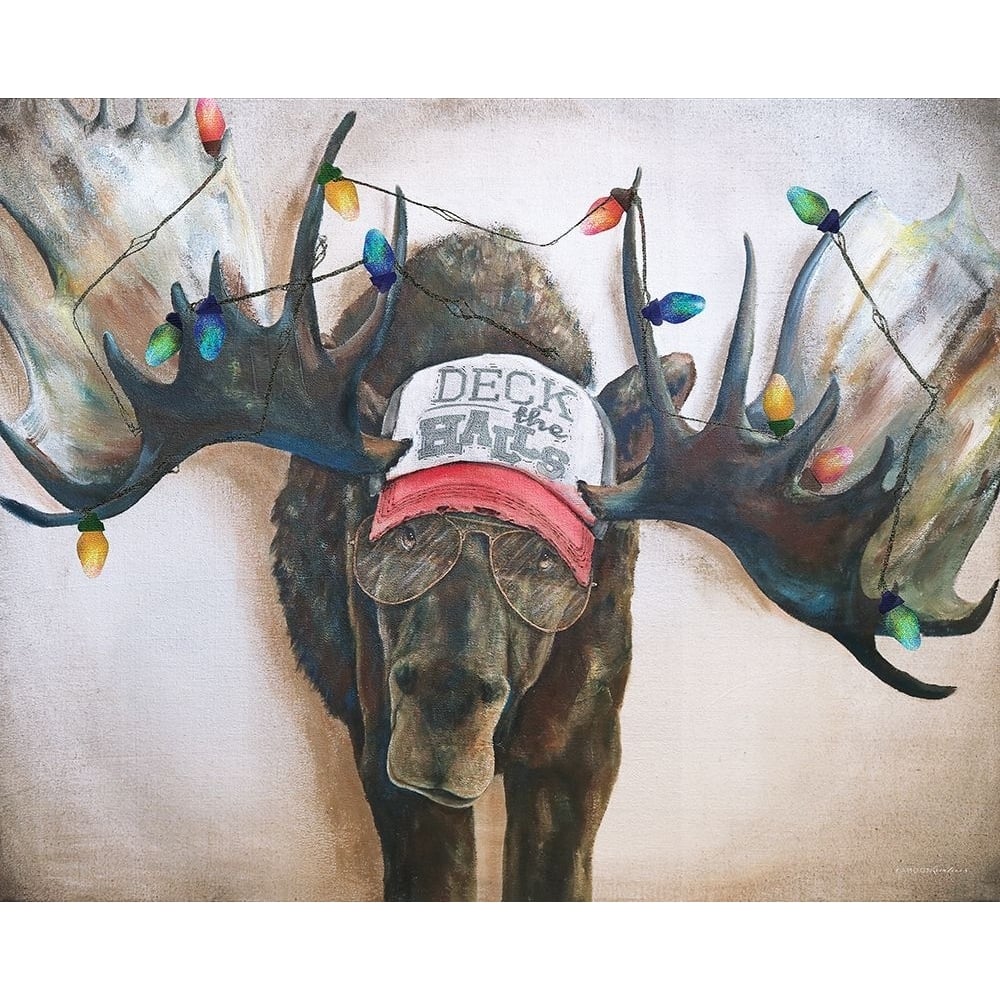 Deck the Halls Moose Poster Print - Kamdon Kreations-VARPDXKAM478 Image 1